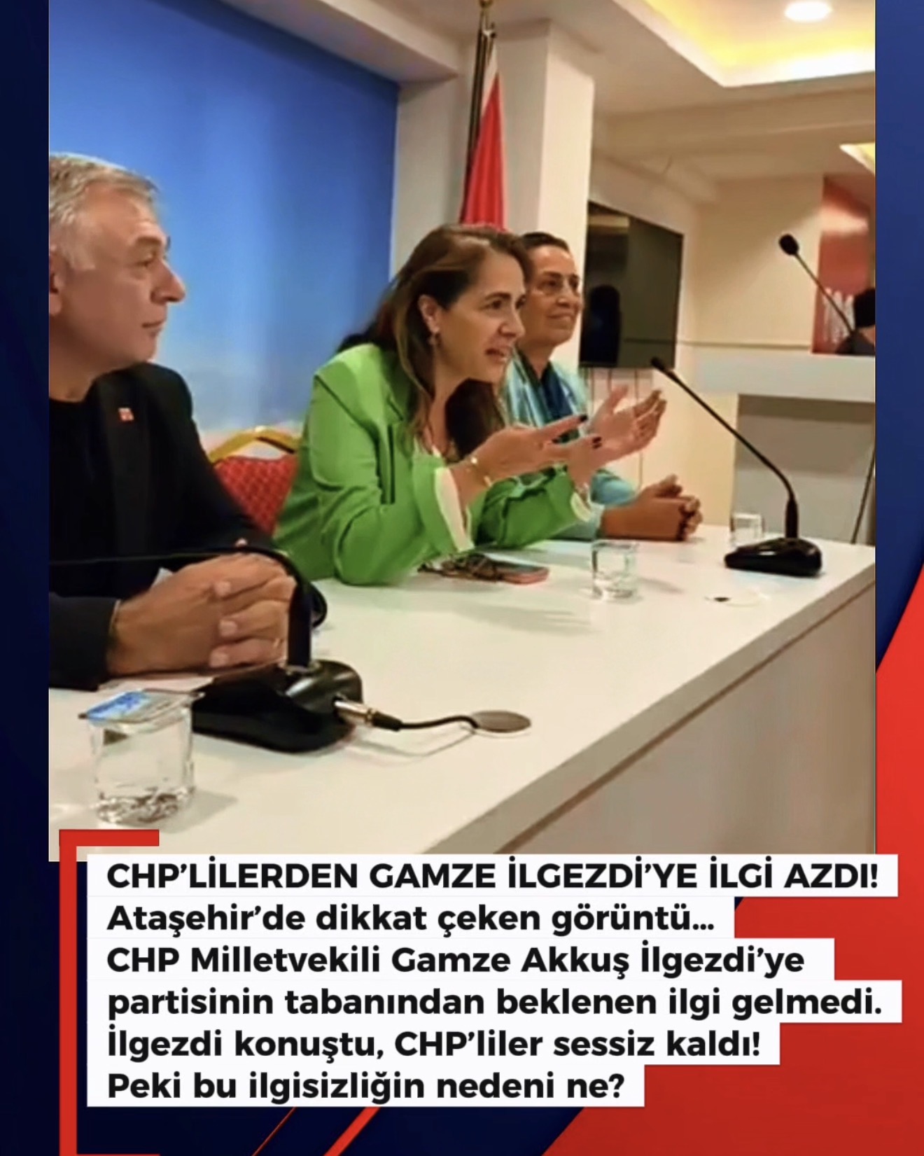 CHP’LİLERDEN GAMZE İLGEZDİ’YE İLGİ AZDI! Ataşehir’de dikkat çeken görüntü… CHP Milletvekili Gamze Akkuş İlgezdi’ye partisinin